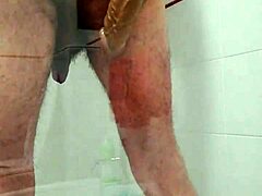 rough gay fuck in the shower