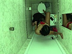 Public bathroom action with kinky anal enthusiast