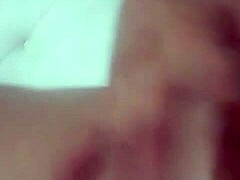 big chested brunette takes hot facial