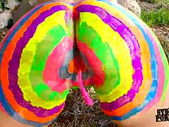 Twerking with friend in nature