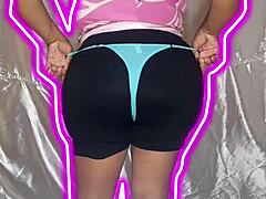 Wild Biker Chick Teases with Her Sultry Underwear Display