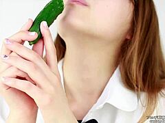 Japanese Women Moan Loud in Cucumber Eating Fetish