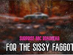 Surprise BBC roadhead shocks this sissy hard