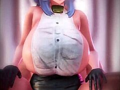 3D babe’s curvy intense solo