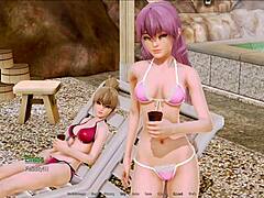 harem hotel scene with anime thrills at night