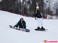 Snowboarding turns to rough pounding with 18yo alice