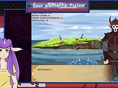 Avatar blonde’s big tits in trainer game