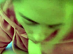 Lily's messy facial blowjob