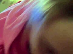 Lily's messy facial blowjob