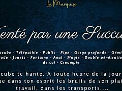 Public seduction in hot French dirty talk and action