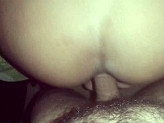 Guy using glass dildo alone
