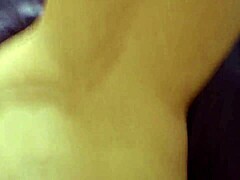 Amateur blonde gets her hairless pussy fucked hard in a doggy style