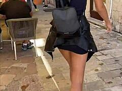 Public exposure and intimate encounter in a popular tourist area - teen POV sex