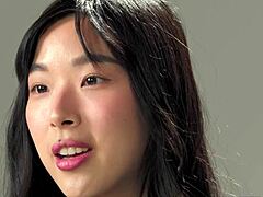 Petite Korean teen's intense solo