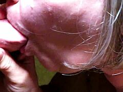 A woman in red has real orgasms and cum dribble while being fucked