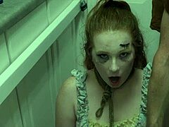 Redhead Slut Eats Cum