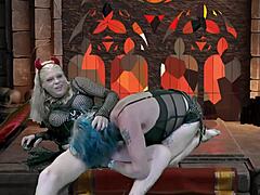 trans-lesbian goth samhain blowjob show