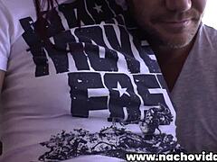 Nacho’s Office Blowjob With Redhead In Rubber Mask