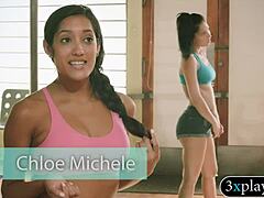 My trainer and naked babes doing yoga together