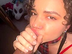 Curly-Haired Nympho Takes Messy Facial From Flaxk