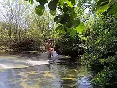 Couple caught fucking ass outdoors hard