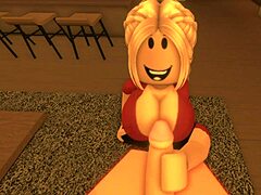 Roblox girl sucks small cock of royal boyfriend
