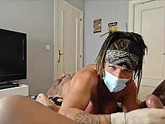 destroying his cock with a fierce handjob