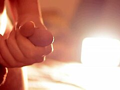 One finger stroking builds up to a surprising one finger cumshot finish.