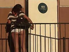 Brunette college babe Allie Haze gets so wild giving head at glory hole