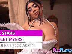 violet myers shows natural tits in sexy lingerie with stunning body