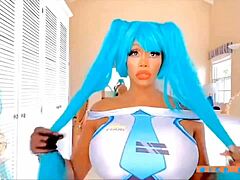 Cosplay Miku Shows Off Biggest Boobs Ever