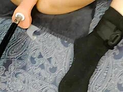 fucking machine tests skinny girl lola spice with massive dildos today