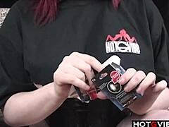 Curvy Redhead Rocks Corset While Toying Pussy