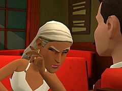 Dirty talk craving a hard cock in animated action