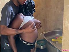 eating her pussy while preparing dinner in the kitchen, then riding her big ass doggystyle. can't resist her curves!