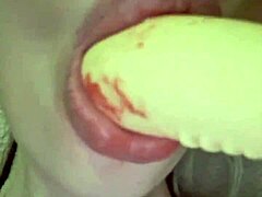 Elzakom shows off her sweet pussy while playing with a dildo.