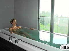 Busty blonde milf Cherie Deville indulges in steamy bath pleasure