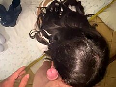 brunettes suck better than blondes in close-up pov blowjob