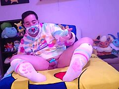 Needy chubby femboy spreads for bad dragon dildos first time