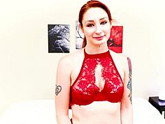 Violet Monroe Natural Redhead Big Cock POV Deepthroat Facefuck Cum Swallow Blowjob