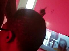 Hubby bends over friend for rough oral