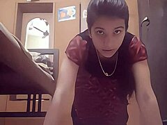 yo, wanna see how this desi creampie queen works out her boobs?