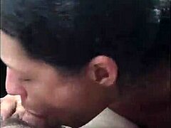 Young cocksucker gags on cum in public