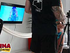 Latina Porn Casting With Big Booty Tattooed Babe Loving BWC Cum Facial