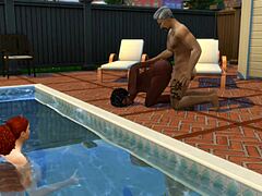 Ajay Fucks the Cheerleading Squad Poolside in Sims 4 Wicked Whims