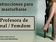 Spanish teacher gives anal femdom instructions, no hands!