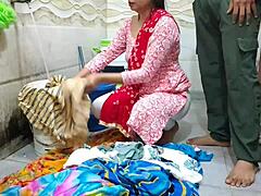 Hey, did you see Bhabhi getting fucked hard while washing clothes in that risky bathroom outdoor spot?