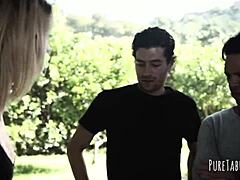 Blonde Takes Double Penetration in Wild Group Action