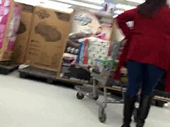 Bold candid capture of mom shopping today