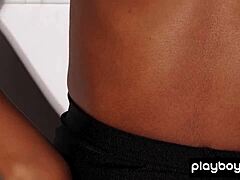 skinny ebony ballerina jahla pope STRIPS NAKED during intense daily workout.